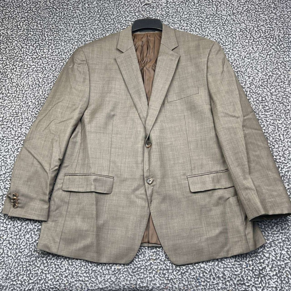 Michael Kors Suit Jacket Blazer Men 44S Brown 100% Wool 2 Button Long Sleeve